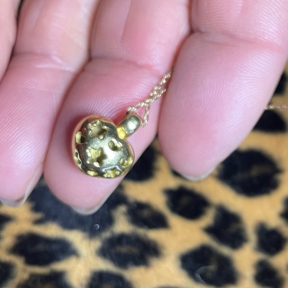 Designer 18kt yellow gold MOTHER OF PEARL & DIAMOND Heart pendant. - Picture 3 of 12